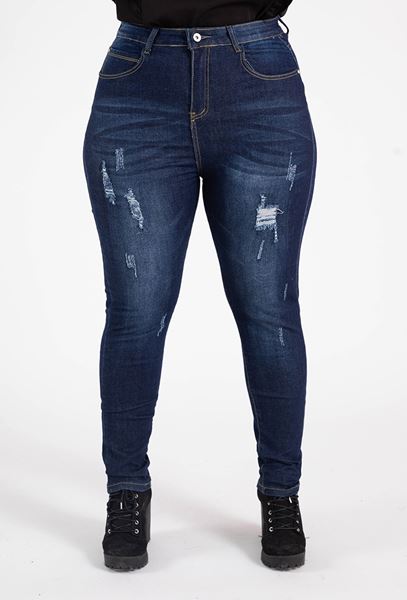 Picture of PLUS SIZE DENIM JEANS STRETCH RIPPED